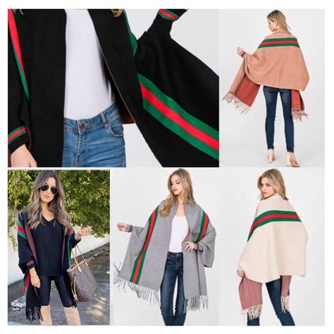 fake gucci poncho|how to wear gucci shawl.